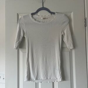 Cream white short sleeve top